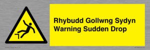 Rhybudd Gollwng Sydyn Warning Sudden Drop